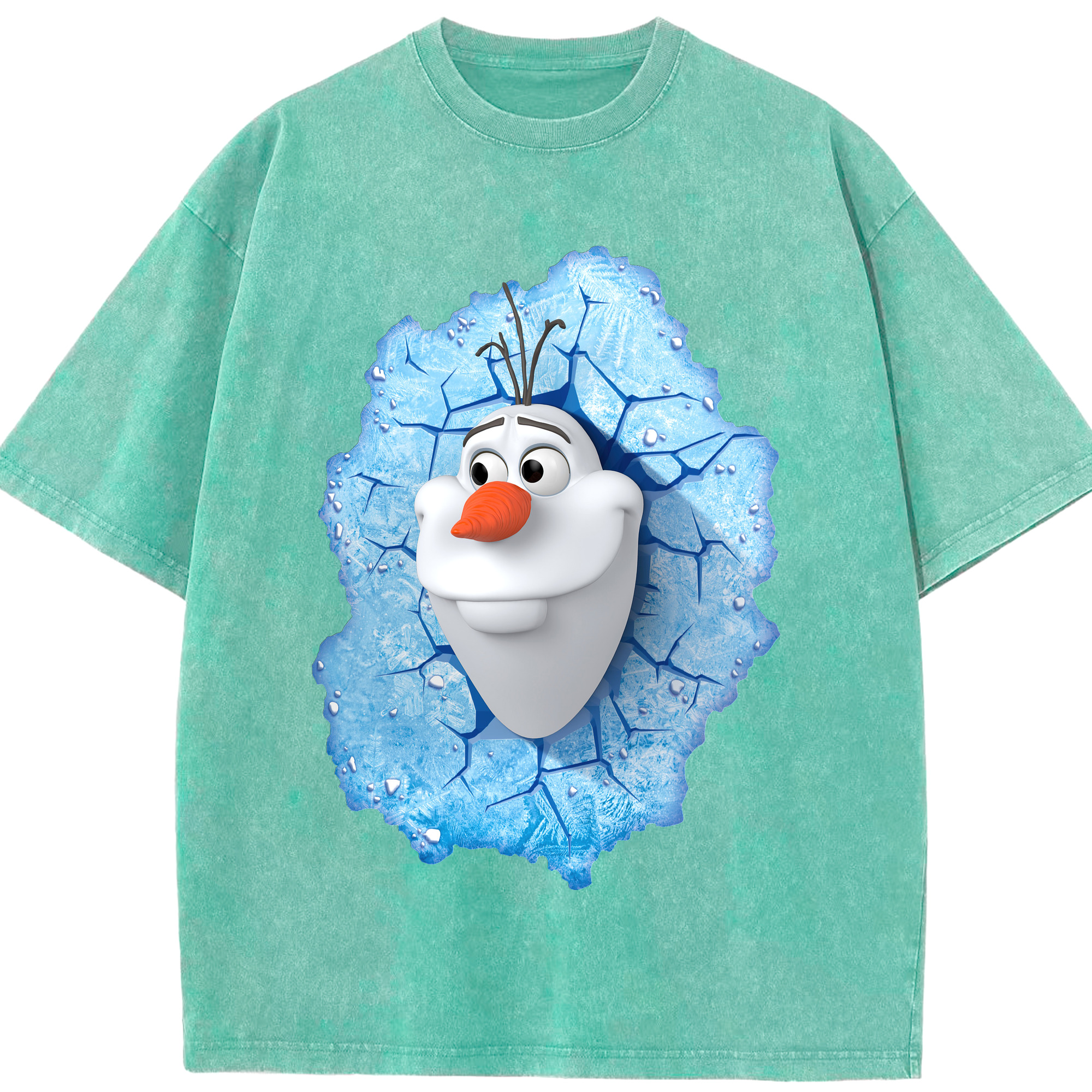 （画像用） アナと雪の女王 アンナ エルサ Frozen Anna Elsa 綿100% ヴィンテージ風 半袖Tシャツ（フロントプリント）